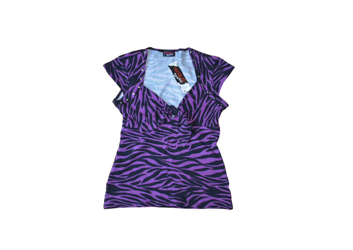Y2K Purple + Black Zebra Top